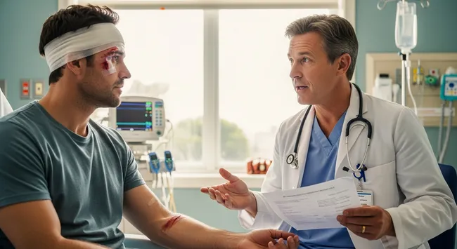 A man involved in a bicycle accident is treated in Chula Vista