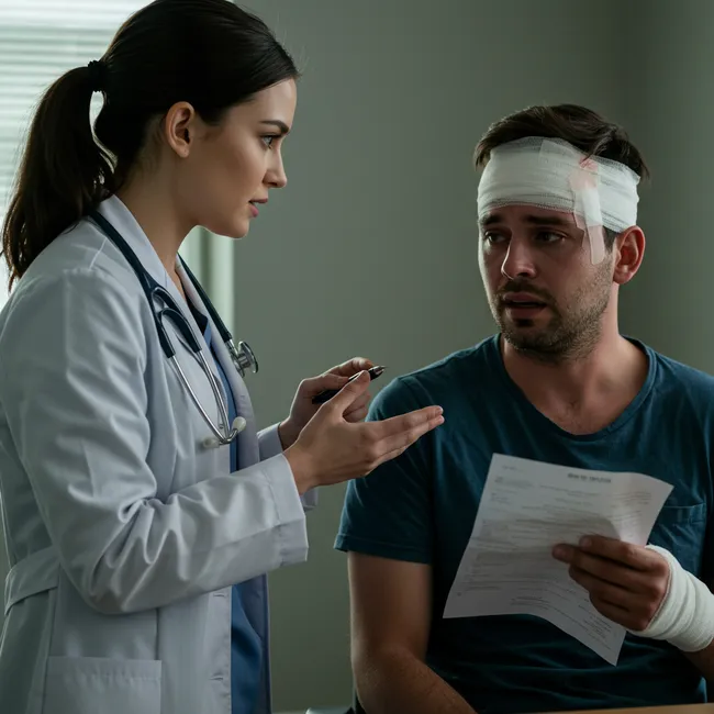 A medical practitioner treated the man after an accident in Rancho Cucamonga