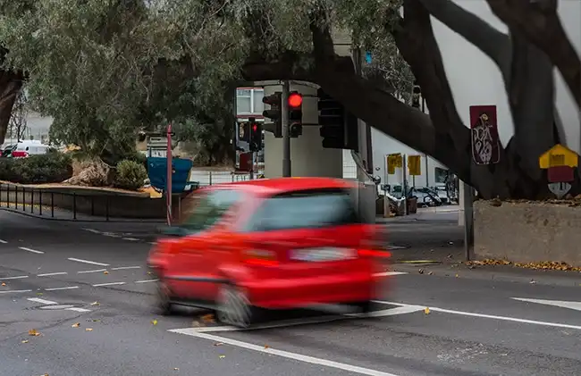 A speeding car may cause an accident in Monterey