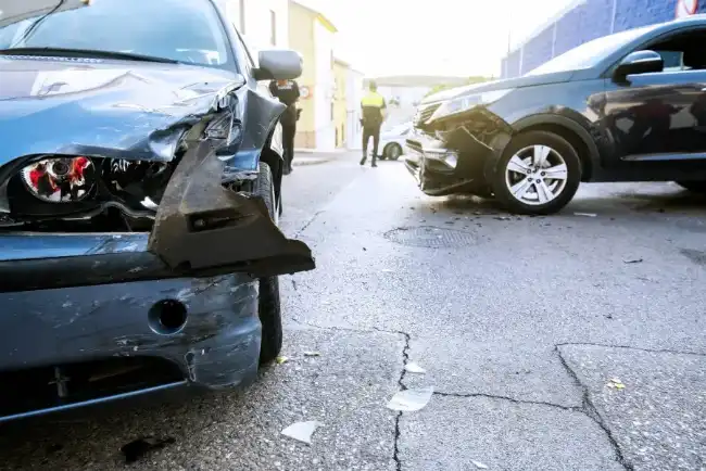 Car accident scene in Santa Ana