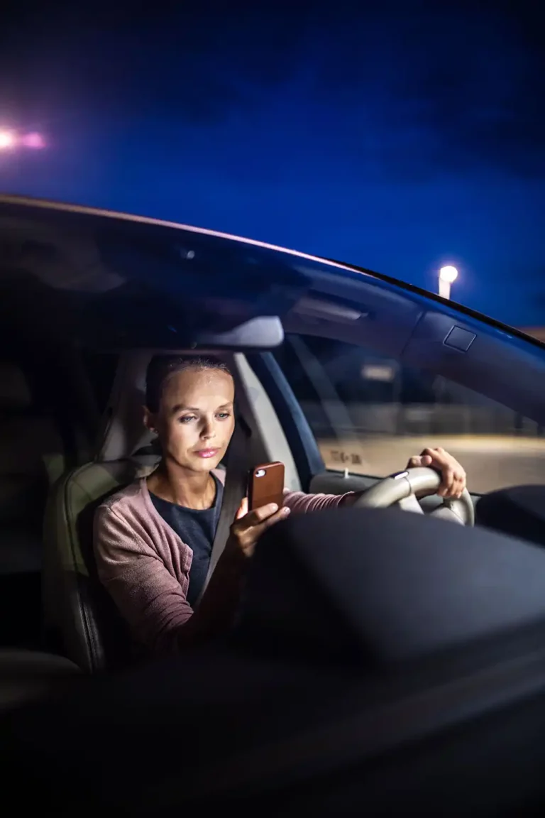 Driver distracted by phone before a potential crash
