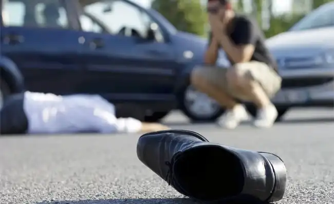 Hit-and-Run accident victim lying on the ground