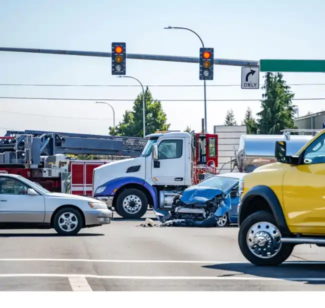 Multi-vehicle truck accident at a Berkeley intersection