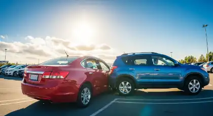 Rear-end collision involving an illegally parked car in a parking lot