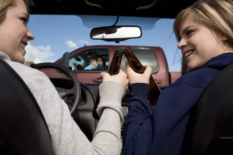 Teen drivers drinking behind the wheel moments before a dangerous collision