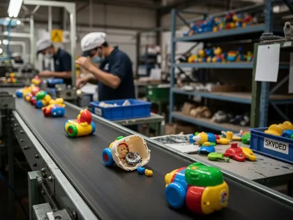 A defective toy in a factory company