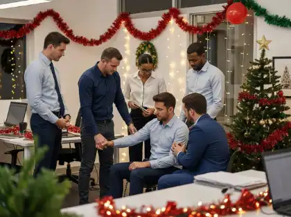 Employee injury at a company holiday party highlighting workers’ compensation eligibility