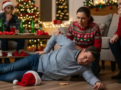 Holiday party injury illustrating negligence and resulting personal harm