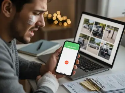 Injured accident victim dealing with insurance claim dispute
