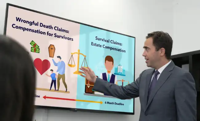 Lawyer discussing wrongful death claims with the victim