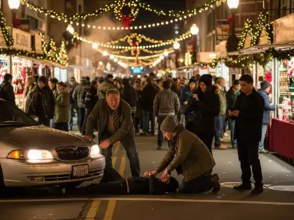 Pedestrian injured in a crowded holiday market after being hit by an impaired driver