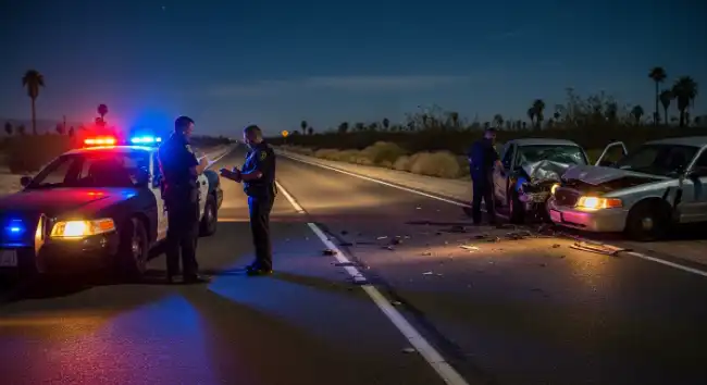 Police creating report for DUI accident