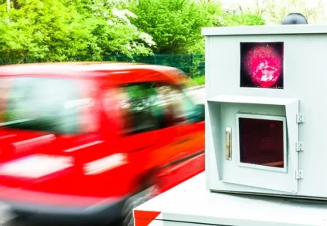 Traffic camera capturing speeding vehicle as evidence used by Visalia accident lawyers to establish liability