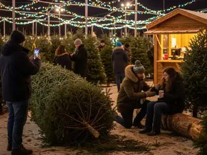 Woman injured at a Christmas tree lot after a fallen tree accident