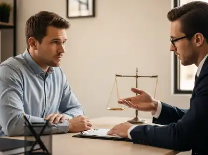 Car accident victim discussing insurance rights with a personal injury lawyer