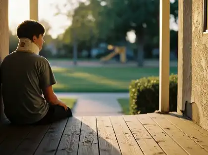 Injured accident victim reflecting on pain and suffering after a personal injury