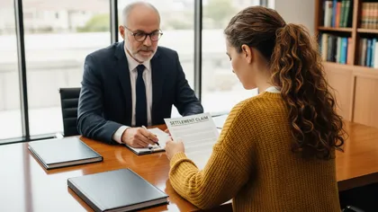 Personal injury claim submission meeting with insurance representative