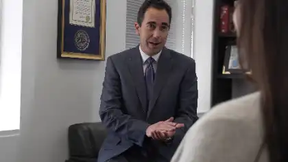 Personal injury lawyer advising DUI accident victim on legal options