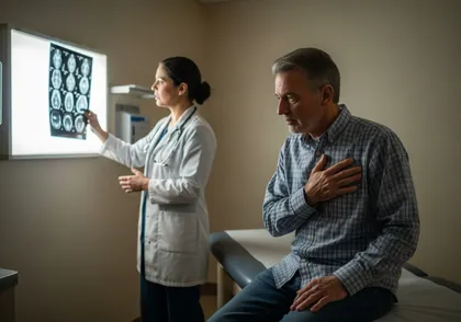 Truck accident victim undergoing medical evaluation for hidden injuries