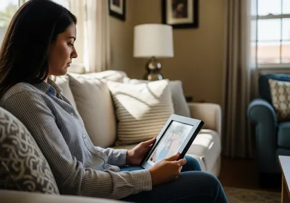 Car accident survivor reviewing personal injury claim details at home