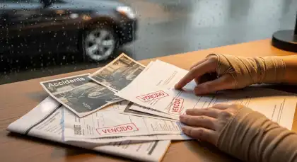 Facturas de accidentes y gastos vencidos que ilustran los daños económicos en una demanda por lesiones personales