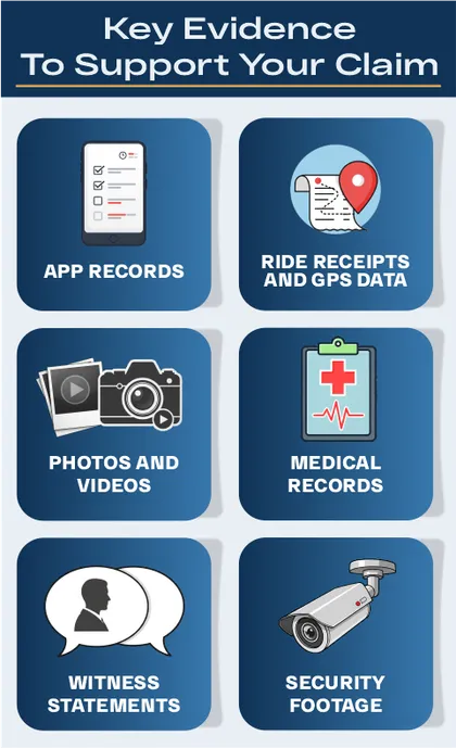 Graphic highlighting essential evidence to strengthen a legal injury case