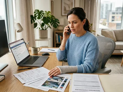 Car accident victim reporting injury claim to insurance company