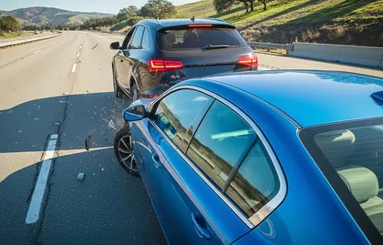 Colisión trasera por frenazo brusco en una autopista de California