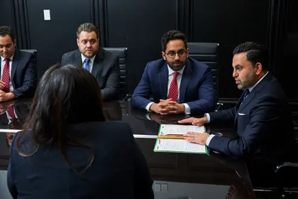 Experienced truck accident lawyer consulting with legal team during case strategy meeting