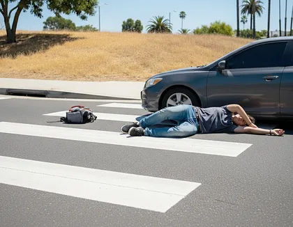 Pedestrian struck by car in crosswalk accident