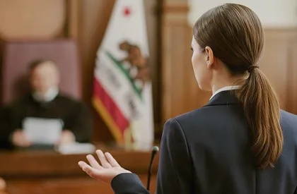 Personal injury trial courtroom testimony scene