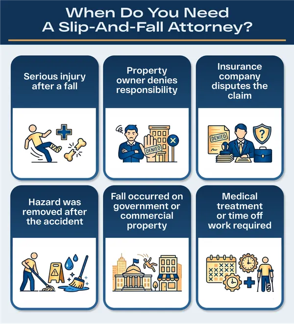 When to hire a slip-and-fall attorney for a personal injury claim