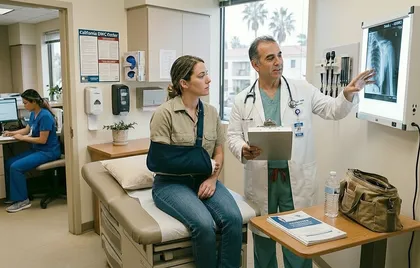 Worker receiving medical treatment for a job-related injury in a California workers’ compensation claim