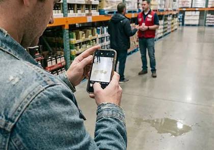Costco wet floor slip-and-fall evidence
