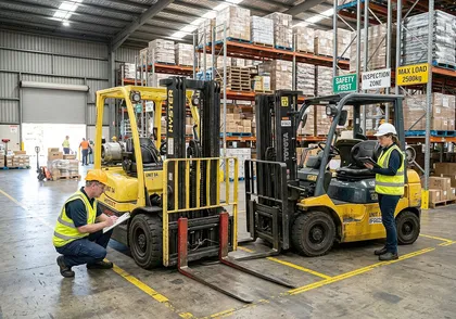 Forklift inspection related to maintenance failure injury claim