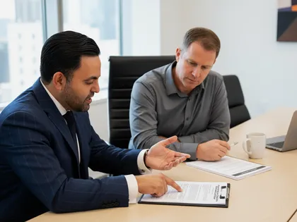 Lawyer advising the client on insurance claim after accident