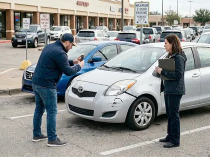Parking lot accident insurance claim coverage