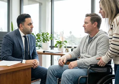 Personal injury lawyer reviewing denied accident claim