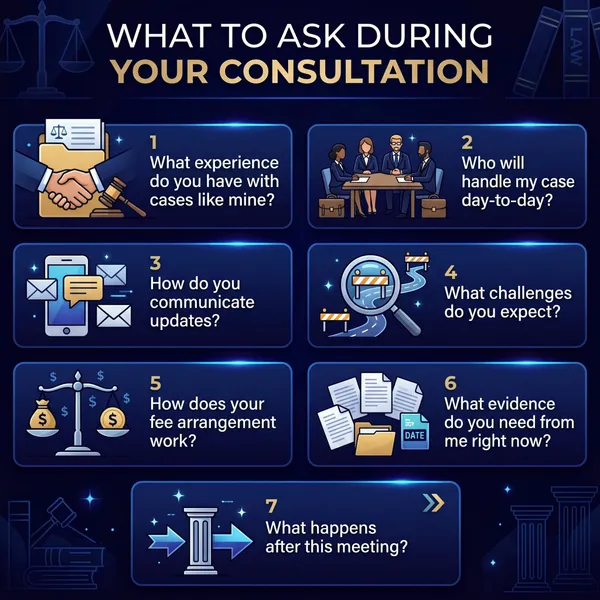 Questions to ask at a personal injury lawyer consultation