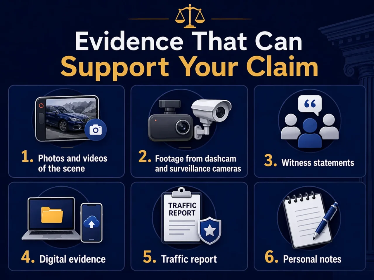 The evidence that can support yout claim