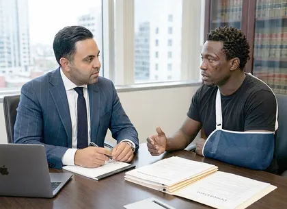 Uber driver consulting attorney before speaking with insurance adjusters