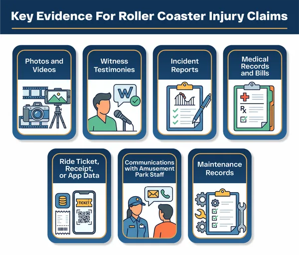 key evidence for roller coaster accident injury claim