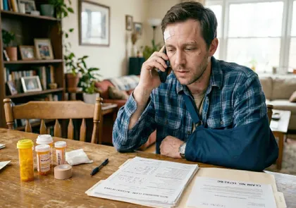 Car accident insurance claim decision after injury
