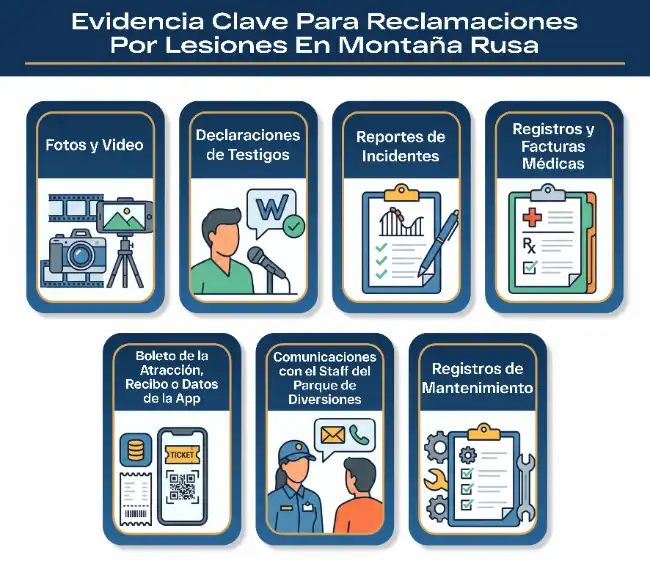 Evidencia Fundamental Para Respaldar Una Reclamación Por Lesiones En Un Accidente Para Montaña Rusa