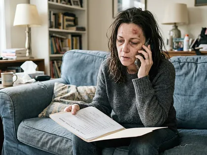 Injured client reviewing dropped personal injury case