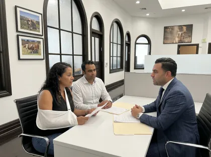 Injured victim consulting a personal injury lawyer about accident claim