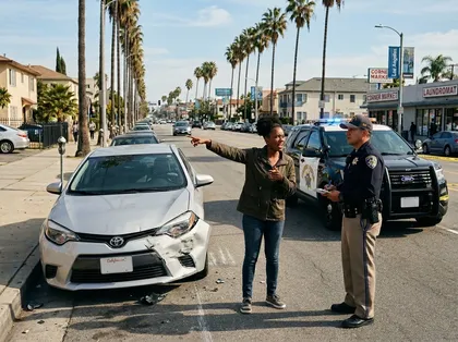 Mujer reporta un hit and run a un policía