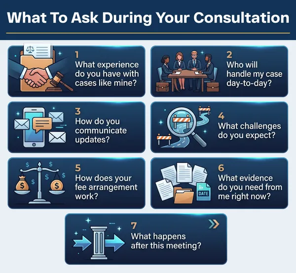 Personal injury consultation questions for accident victims