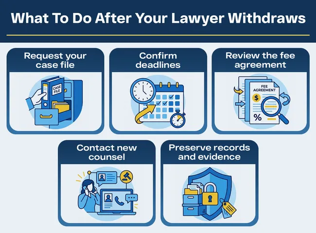 Personal injury lawyer withdrawal checklist