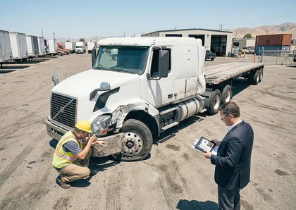Truck accident lawyer investigating commercial vehicle crash evidence